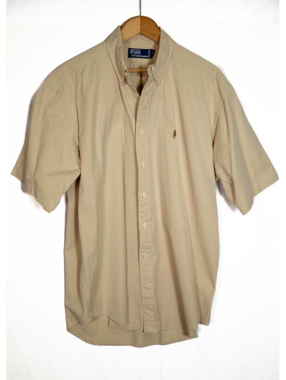 Polo Ralph Lauren Vintage 90s Blake Button down Short Sleeve - Beige - Men's L